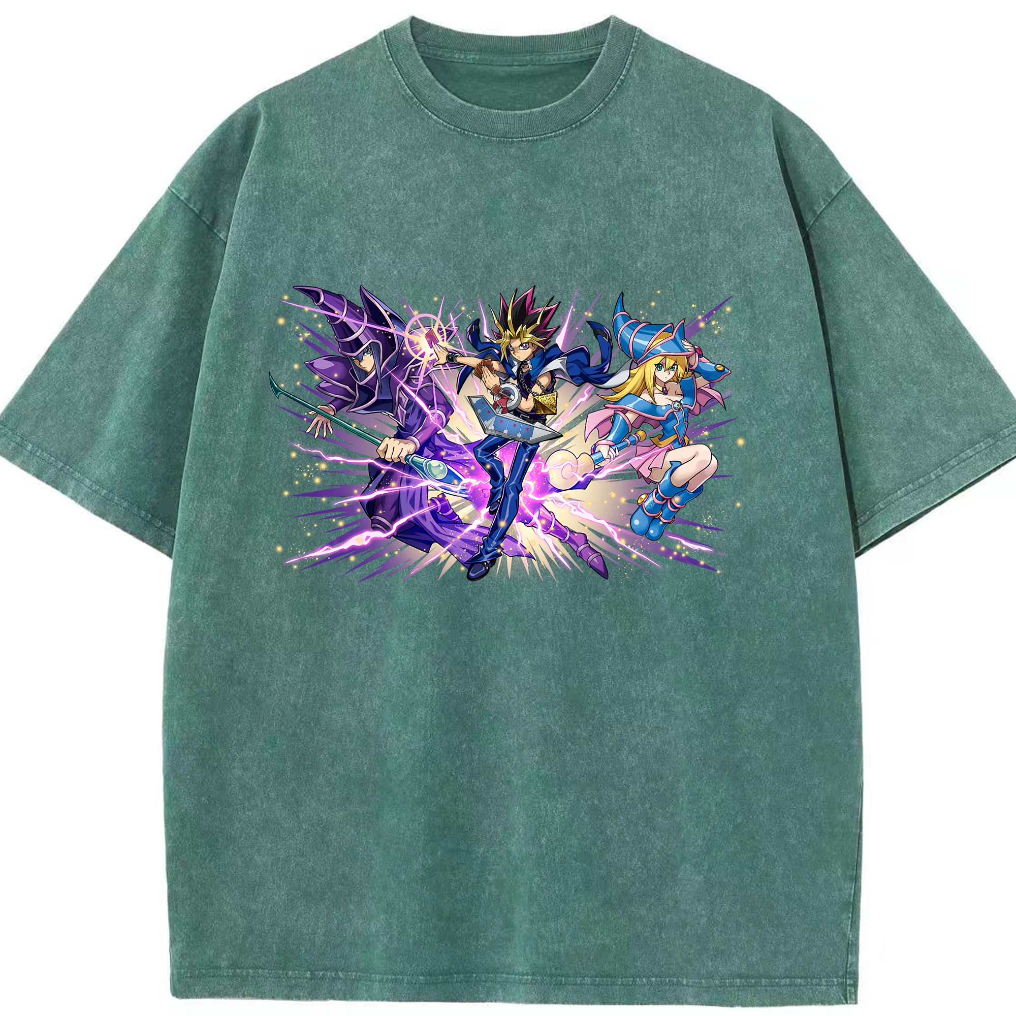 （画像用） 遊☆戯☆王 Yu-Gi-Oh! 綿100% ヴィンテージ風 半袖Tシャツ（フロントプリント）